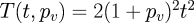 T(t,p_v) = 2(1 + p_v)^2t^2