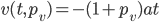 v(t,p_v) = -(1 + p_v)at