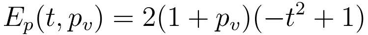 E_p(t,p_v) = 2(1 + p_v)(-t^2 + 1)