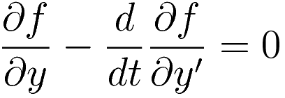 \frac{\partial f}{\partial y} - \frac{d}{dx}\frac{\partial f}{\partial y'} = 0