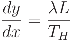 \frac{dy}{dx} = \frac{\lambda L}{T_H}