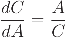 \frac{dC}{dA} = \frac{A}{C}