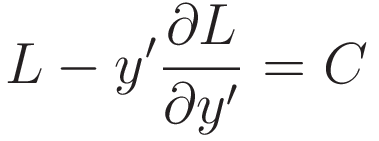 L - y' \frac{\partial L}{\partial y'} = C